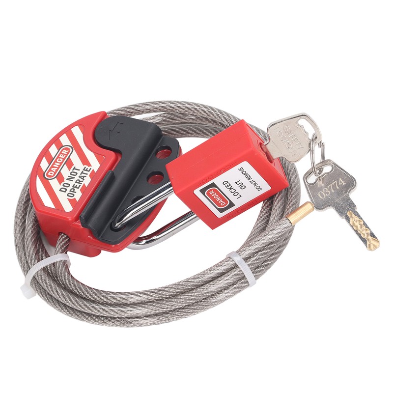 Safety Padlock Set Adjustable Stainless Steel Cable Lockout and 38mm