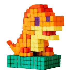 Fidl Bitz - Bag of Bitz: Playset with approx. 320 colourful foam cubes for building and construction, stick without sticking, swimming in the water, blue/green/red/purple/yellow/orange (21101)