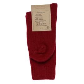 WEST COAST KNITWEAR Womens Fine Cashmere and Merino Wool Super Soft and Warm Socks (Red)