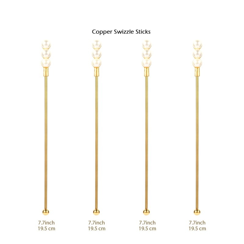 Exquisite Gold Pearl Stainless Steel Coffee Beverage Stirrers Stir Cocktail
