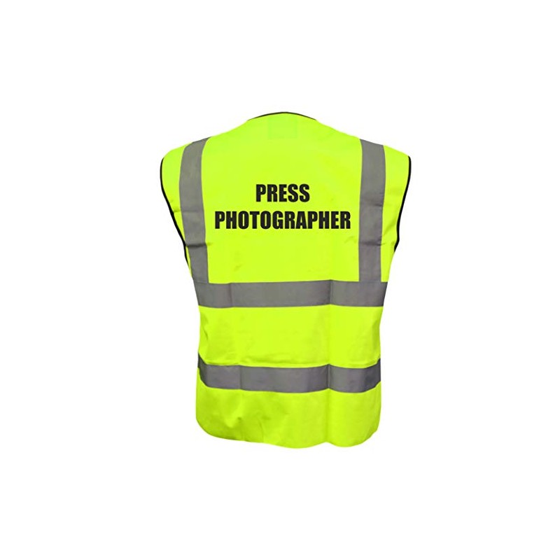 Yellow Hi Vis vest PRESS PHOTOGRAPHER Vest Waistcoat Safety Vest