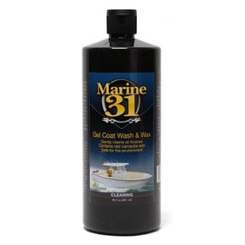 Marine 31 Gel Coat Boat Wash & Wax with Carnauba - 32 oz. - Gentle Clean with UV Protection, High-Gloss Finish, Easy Wash & Wax for Boats