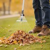 VEVOR Leaf Rake, 15 Metal Tines, Adjustable Garden Rake for