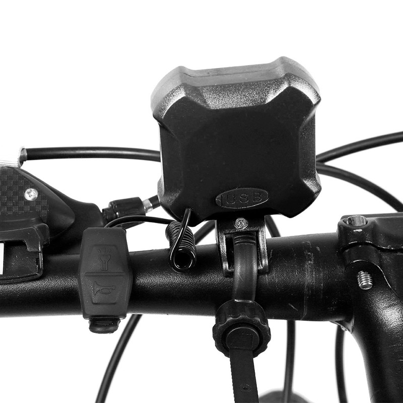 Waterproof Rechargeable Bike Front Lamp Bell Bicycle Handlebar Light Horn