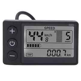 Electric Bicycle S866 LCD Display Meter 24V 36V 48V Control Panel with Waterproof Plug