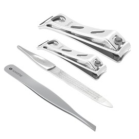 Kit de manicura Suvorna: cortaúñas con lima metálica, cortaúñas grande para uñas gruesas, cortaúñas pequeño, pinzas para vello facial femenino, cortaúñas para mujeres y hombres.