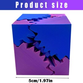 OPVXZAD Lila Gear Cube Sphere Gear Cube 5 cm Cube Fidget Toy 2024 New 3D Printed Square Steampunk Swirl Miracle Fidget Toy Printed Gear Ball Desk Toy for Stress Relief