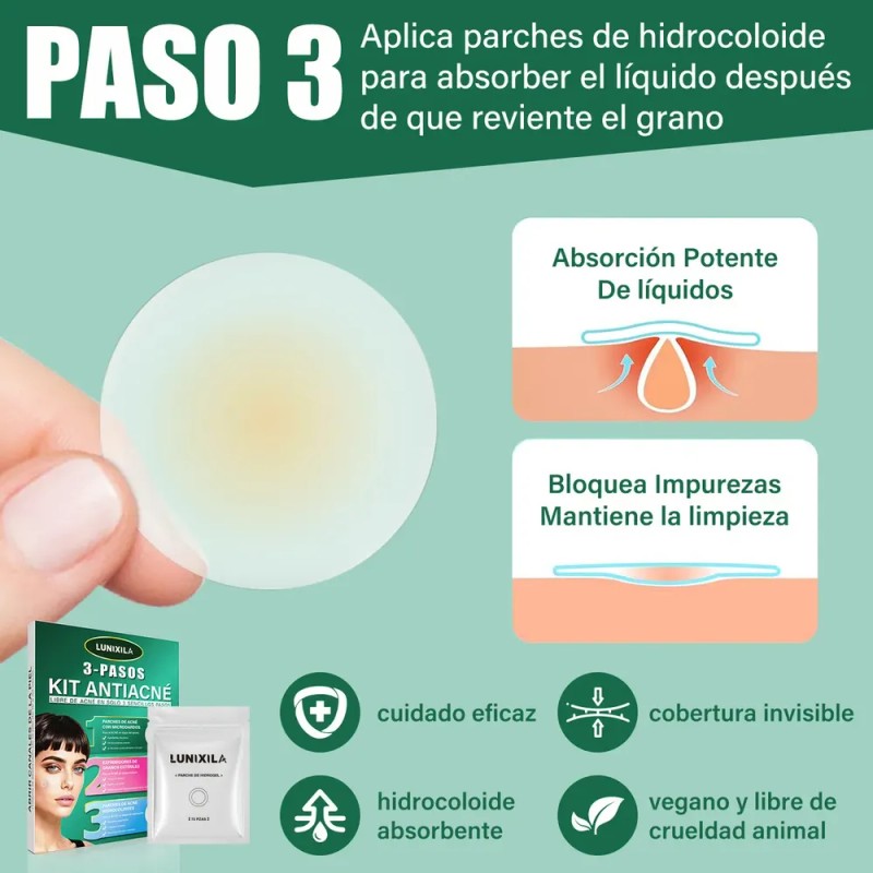 Lunixila Microagujas Para Parches Antiacné,conjunto De 3 En1