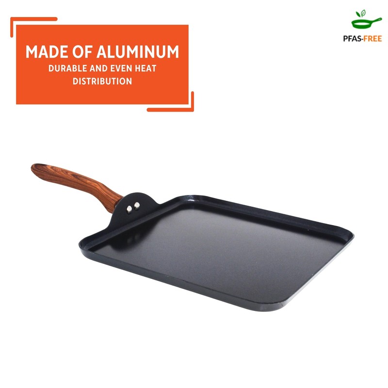 IMUSA 11 Inches Square Griddle Pan with Cool Touch Handle,