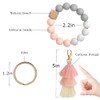 Bisanzoya Beaded Keychain with Tassel, Silicone Key Ring Bracelet, Cute