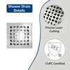Neodrain Square Shower Drain, 4 in Brushed 304 Stainless Steel