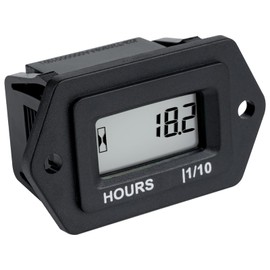 NInE-ROnG Digital LCD Hour Meter AC/DC 5V to 277V,Data Storage for Go-kart Lawn Mower Tractor Generator Club Car Washer Marine ATV Motor Compressor