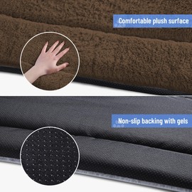 Baodan Dog Bed Medium Small Dogs, Washable Dog Cushion for Small, Medium Dogs, Dog Bed - 75 x 50 cm, Super Soft Cat Bed with Non-Slip Underside, Brown