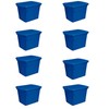 Sterilite 18 Gallon Plastic Stackable Storage Tote Container Box, Blue