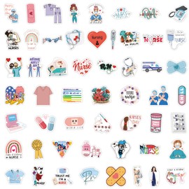 Nurse Stickers 100PCS, Vinyl Nursing Stickers Decals for Nurse Students, Nurses, and Healthcare Workers, Waterproof, Reusable, No Residue Vinyl Decal Perfect Nurse Gift