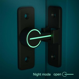 Sliding Door Lock 90 Degree Luminous Barn Door Latch Lock, Luminous Sliding Door Latch Lock, Barn Door Locks and Latches 90 Degree Flip Barn Door Latch Sliding, Heavy Duty Gate Latch Clasp Lock