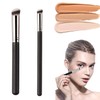2 Pcs Mini-Sloped Concealer Brush, Angled Mix Contour Brush, 2-in-1