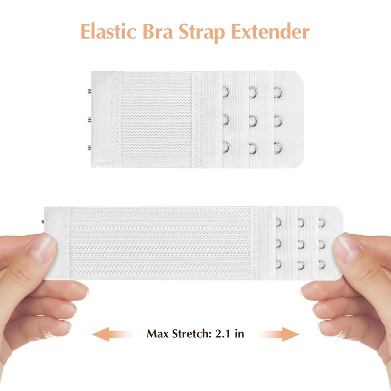 Megecaa 3Hooks Bra Extenders for Women, 6Pcs Adjustable Back Bra