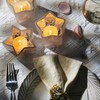 Letine 10pcs Frosted Silver Ribbed Star Candle Cups - Assorted