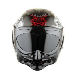 1Storm Motorcycle Open Face Fiber Glass Dual Visor Helmet Scooter Classical Knight Bike Samurai Black + One Extra Clear Shield