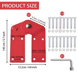 Nuburbur Attic Ladder Hinge 2pcs for Ladder Pull Down System, Durable Galvanized Steel Attic Ladder Hinge Replacement Kit,Fits All Herringbone/Attic/Folding Ladders, with 16 Anti-Slip Screws & Wrench
