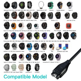 SEVENKA 2-Pack USB-C Charging Cables for Garmin Charger Type Cable, 1m Long & 30cm Short Watch Charging Cords for Garmin Fenix 7 6 5, Vivoactive 5 4 3, Forerunner 935, 245, Vivosport, Vivosmart 5