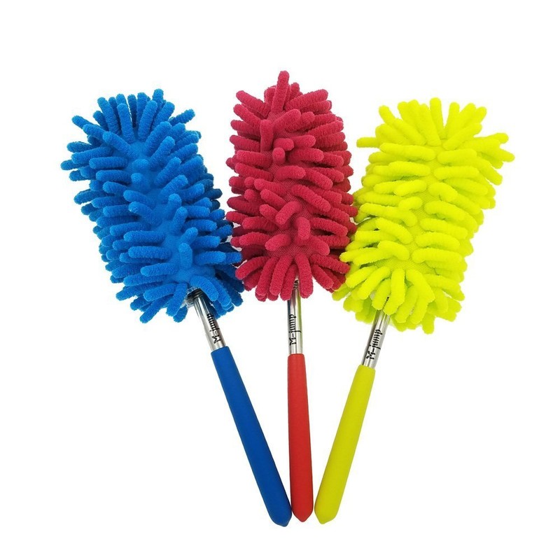 M-Jump 3 Pack Retractable Long-Reach Washable Duster for Cleaning, Microfiber