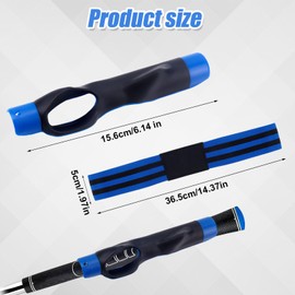 Golf Grip Trainer Attachment & Swing Correcting Arm Band, Right and Left Handed golfers Golf Training Aid Equipment for Proper Hand Positioning Practice Swing Mechanics & Muscle Memory (Blue, Black)