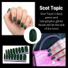 Color Street Scot Topic Nail Polish Strips Set Dark Green Glitter Shimmer NEW