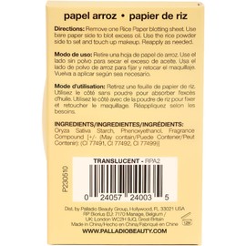Palladio Papeles Faciales de Arroz para Piel Grasa, Hojas Absorbentes de Doble Cara