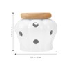 BESTONZON White Stoneware Garlic Keeper Bamboo Lid Round Ceramics Garlic
