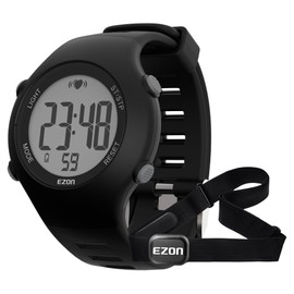 EZON EZON Heart Rate Monitor Chest Strap and Digital Watch,5ATM Waterproof Fitness Tracker with HRM,Calories Burned,Stopwatch and Hourly Chime - Ideal Fitness Presents for Men and Women