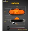 Partsam 2Pcs 6.5" Mid Turn Signal Amber Marker Light Rubber