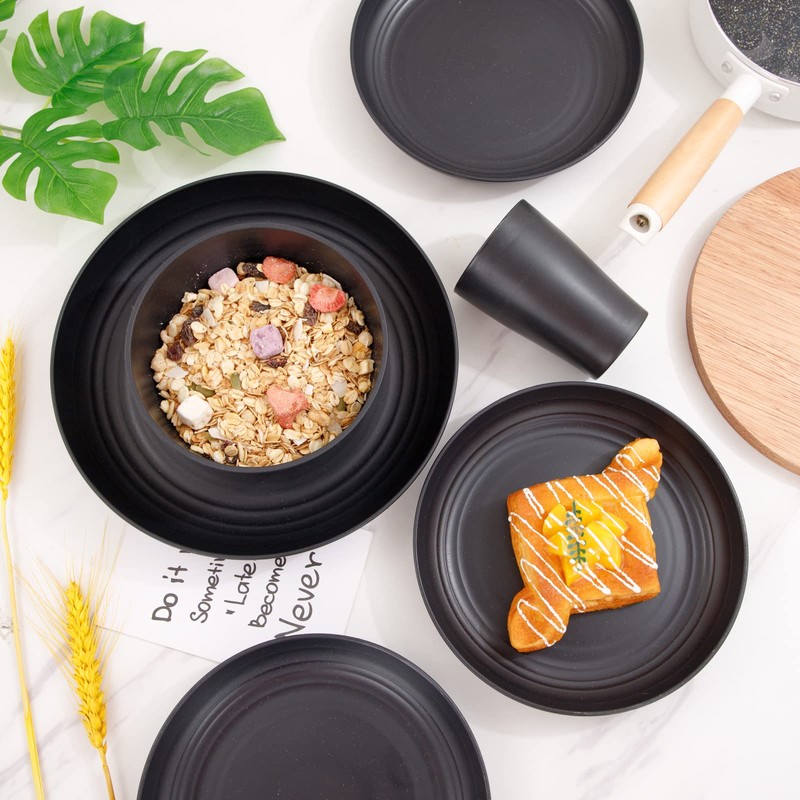 Supernal Wheat Straw Dinnerware Sets,Plates and Bowls Set, Dish Sets