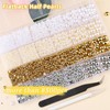 Flatback Pearls for Crafting, Gold/Silver/Beige/White 3-10mm Half Pearls with Pickup
