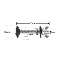 2 Pcs Toilet Tank Bolts Toilet Tank Fixing Kit Stainless Steel Toilet Close Coupling Toilet Cistern Bolts for Toilet Close Coupled Toilet Kit