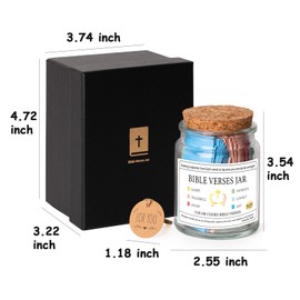 Bible Verse Jar(KJV),Scripture Prayer Cards Hope Holy Bible Jar,Mothers Day Gifts for Mom Grandma Daughter Sister,Religious Baptisms Birthday Appreciation Graduation Christian Gift for Women Men Teen