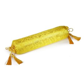 GINKGO HOME GinkgoHome Aromatic Wood Powder Filled Therapeutic Long Pillow Neck Pillow (Brocade Yellow)