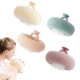 4 Piezas Esponja para Baño, Limpieza Profunda, Exfoliante Corporal Esponja