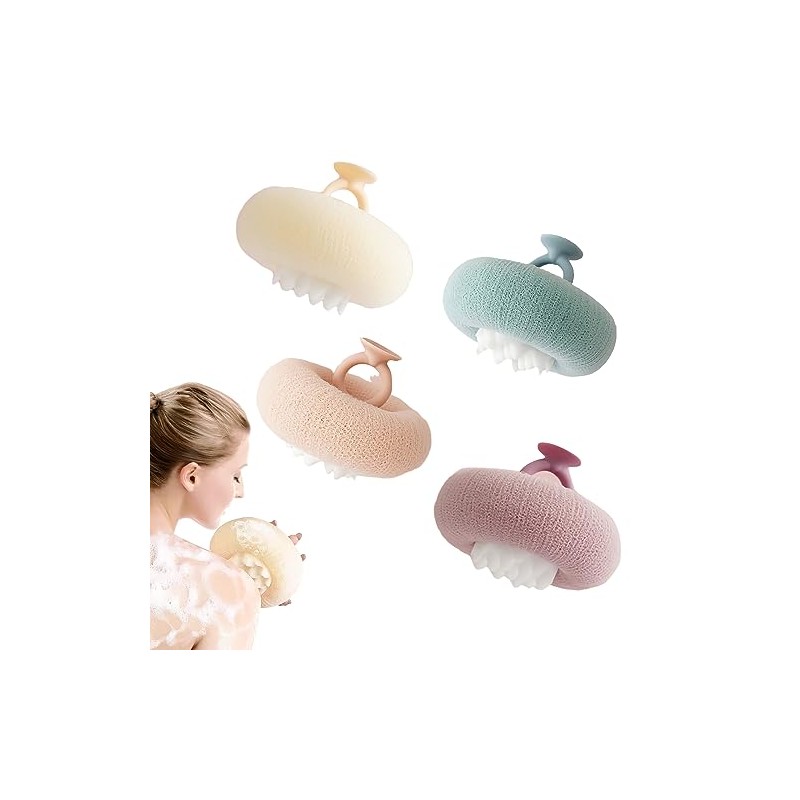 4 Piezas Esponja para Baño, Limpieza Profunda, Exfoliante Corporal Esponja