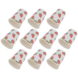 Party Tableware Act Plates Favors Supplies Cutlery Strawberry Pattern Set 10Pcs Paper Tablecovers (Paper Cup)