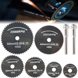 8Pcs HSS Rotary Tool Saw Blades, Mini Circular Saw Blade Set Wood Cutting Discs Mandrel Mini Drill with 2 PCS Extension Rod for Wood Plastic Metal