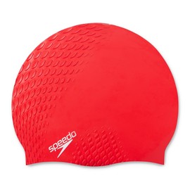 Speedo Unisex Bubble Active+ Swimming Cap | Textured Design, Fed Red, One Size