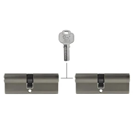 2x Profile Cylinder Lock 95 mm 45/50 Simultaneous Locking Including 10 Keys