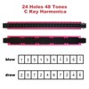 Harmonica Professional Harp Armonica Key of C 24 Hole Polyphony