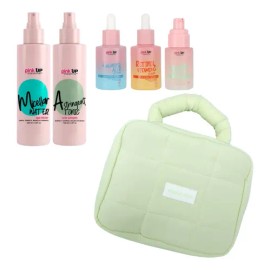 Kit Skincare Rutina Facial Pink Up 5pzas  Cosmetiquera Verd                                                                                           