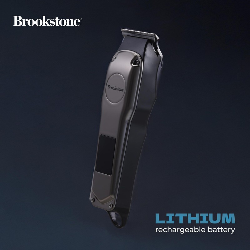 Brookstone - Metallic Cordless T-Blade Hair Clipper, Precision Cutting with