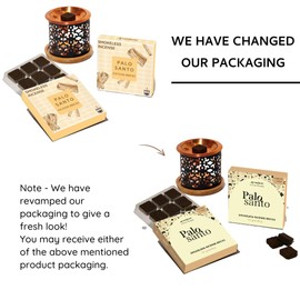 Aromafume Palo Santo Incense Bricks (2 Trays x 9 Pieces Each) with Snowflake Exotic Incense Diffuser | Ideal for deepened Spirituality, Meditation, Purification, Relaxation, Healing & Rituals