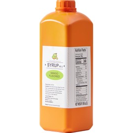 Soeos Mango Flavored Syrup, 68 fl oz (2 Liters), Rich & Sweet Fruit Syrup for Drinks, Desserts, and Pancakes – Perfect for Boba Tea, Milkshakes, Ice Cream, and Cocktails
