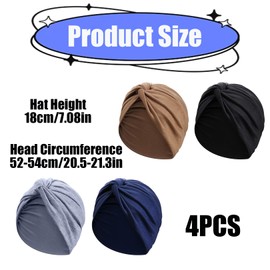 Pack of 4 Chemo Headgear Women, Hemo Women, Lightweight, Breathable, Thin Turban, African Afghan Arabia, Summer Hat, Tied Headpiece for Women, Saudi Fortune Teller, Chemotherapy Bag Turbans